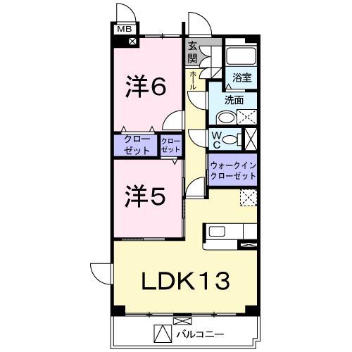 パラッツオ(2LDK/3階)の間取り写真