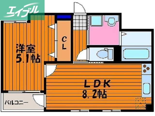 ルミエール大供(1LDK/8階)の間取り写真