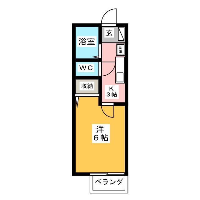 ペイサージュB(1K/2階)の間取り写真