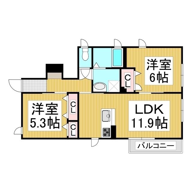 TORAMONTO(2LDK/1階)の間取り写真