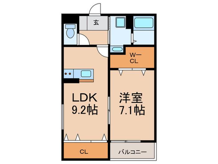 アート星田駅前(1LDK/1階)の間取り写真