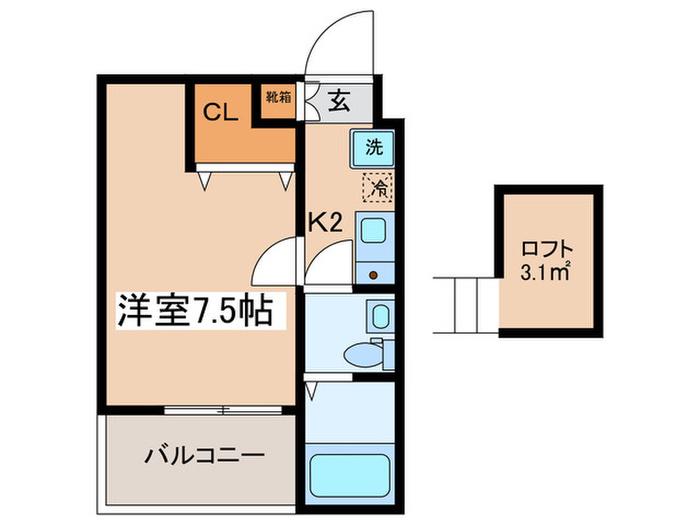 NEXIA海老名(1K/3階)の間取り写真