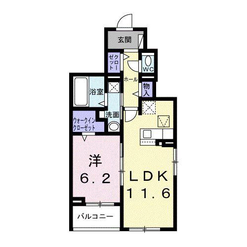 ソレアード コート(1LDK/1階)の間取り写真