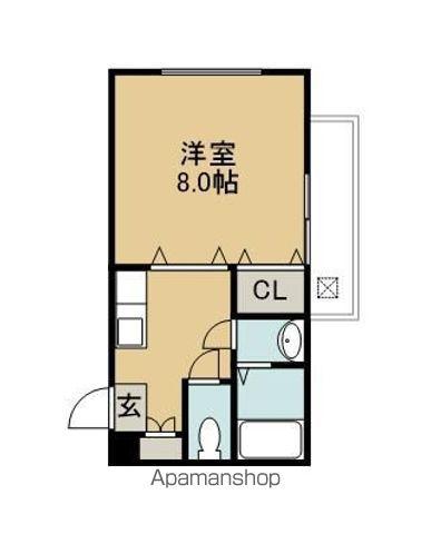 リバーシティ学園都市(1DK/2階)の間取り写真
