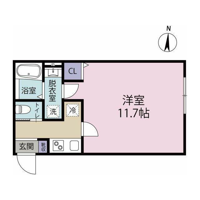 CORAL茅ヶ崎(1K/2階)の間取り写真