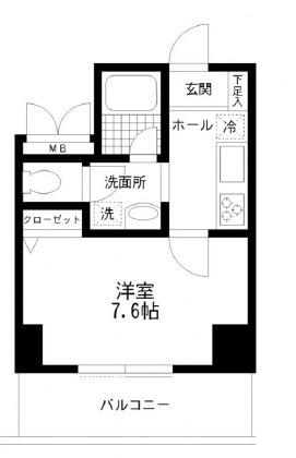 フルグラール池袋(1K/2階)の間取り写真