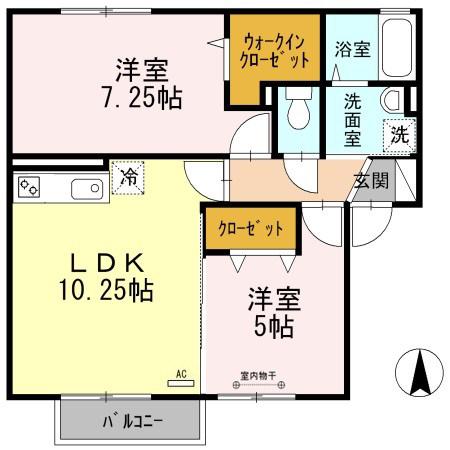 ルミエール(2LDK/2階)の間取り写真