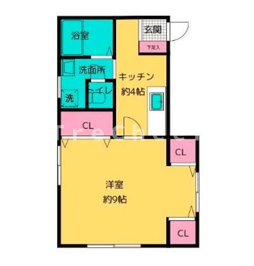 ハイム第2平和台(1K/1階)の間取り写真