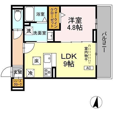D PAINA 中丸子(1LDK/1階)の間取り写真