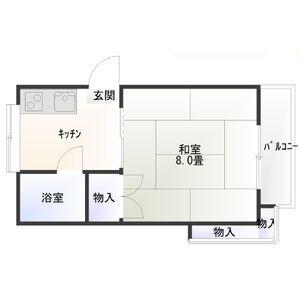 幸美コーポ(1K/2階)の間取り写真