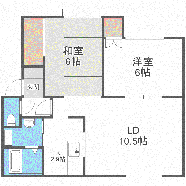MK42A(2LDK/1階)の間取り写真