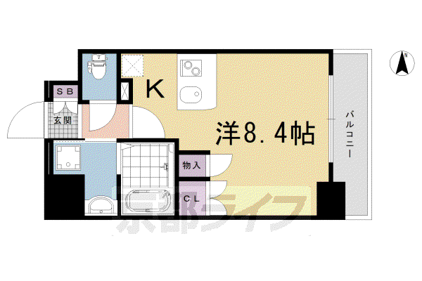 エスリード烏丸五条駅前(1K/6階)の間取り写真