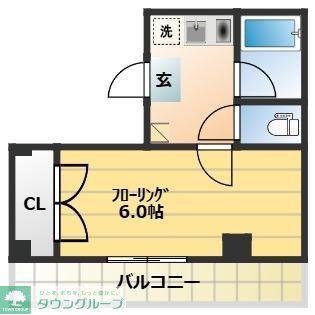 キャナルOGAWA(1K/4階)の間取り写真