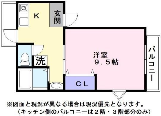 メゾンMY館(1DK/1階)の間取り写真