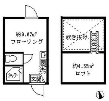 ソフィアサテライト(ワンルーム/2階)の間取り写真