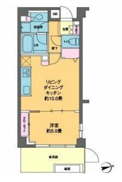 カスタリア高輪台II(1LDK/4階)の間取り写真