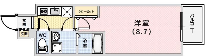 ファーストステージ神戸ハーバーランド(1K/8階)の間取り写真