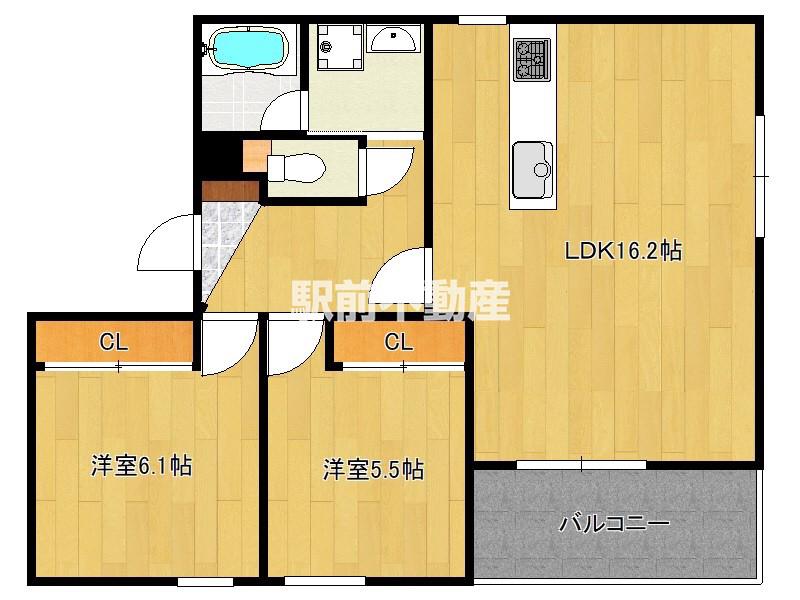 フォルモサ高砂1(2LDK/4階)の間取り写真