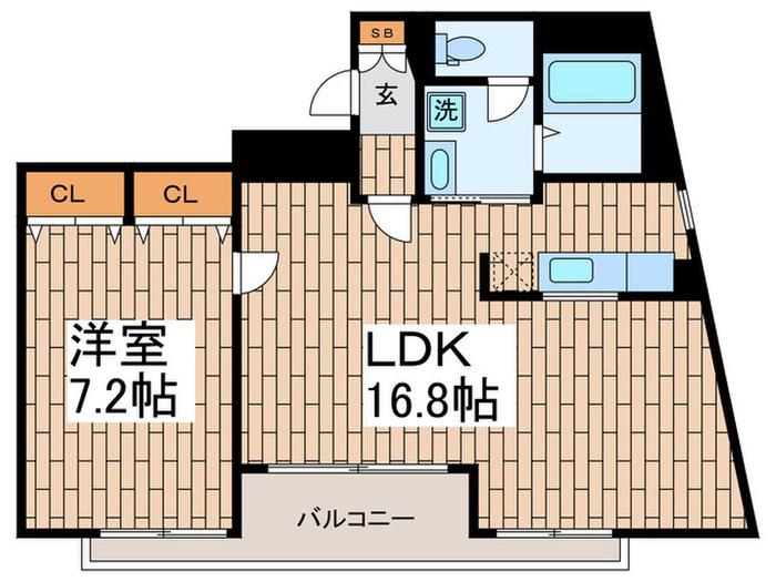 ライオンズマンション戸越銀座(1LDK/12階)の間取り写真