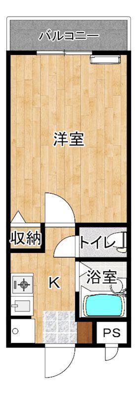 ヒルズガーデン彩(1K/1階)の間取り写真