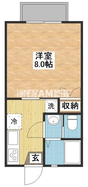 コーポ中尾(1K/1階)の間取り写真