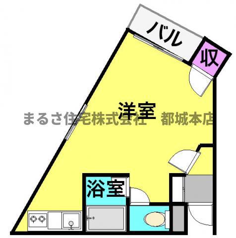 ロワイヤルヒルズ(ワンルーム/5階)の間取り写真