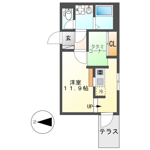 RADIANCE丸の内(ワンルーム/1階)の間取り写真