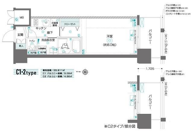 ZOOM東陽町(1K/5階)の間取り写真