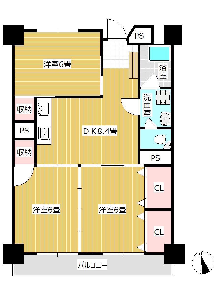 第二森光ビル(3DK/3階)の間取り写真