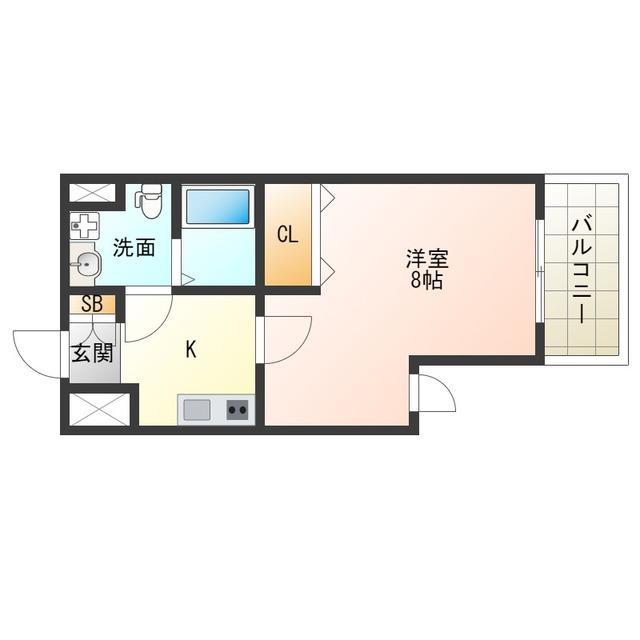 S-FORT西九条(1K/5階)の間取り写真