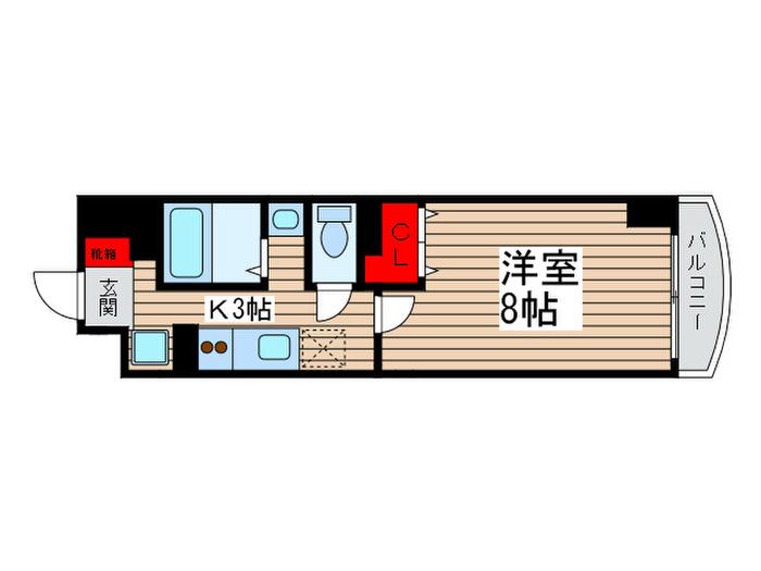 フォーシーズンズ八柱(1K/4階)の間取り写真