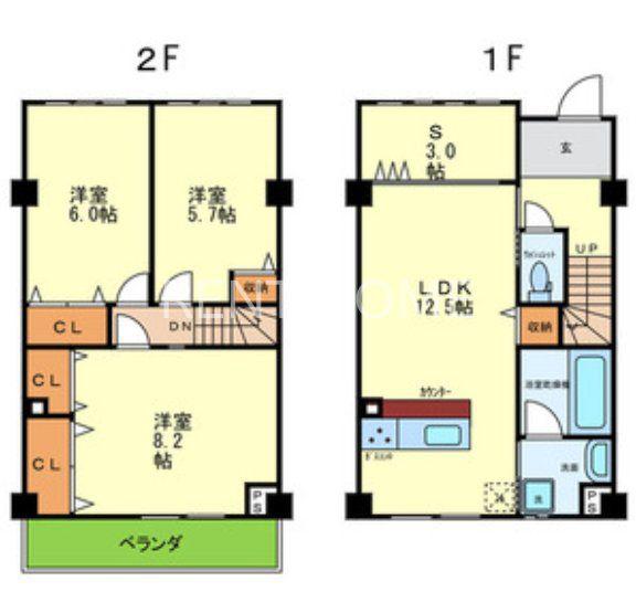 イーストRITZ巽(3SLDK/1階)の間取り写真
