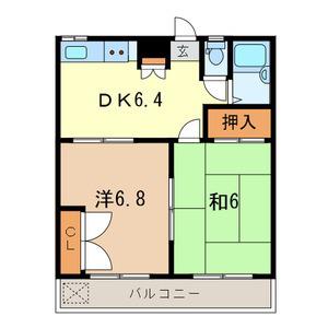 カワグチマンション(2DK/2階)の間取り写真