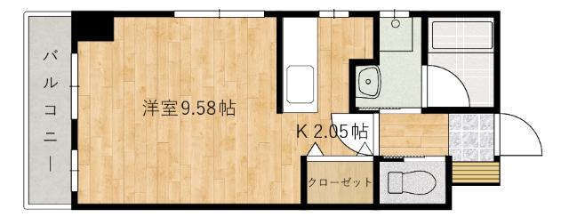 プルミエ楽々園(1K/4階)の間取り写真