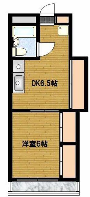 ラ・ブランシュ(1DK/3階)の間取り写真