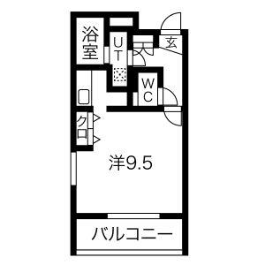 LUORE浄心(ワンルーム/5階)の間取り写真