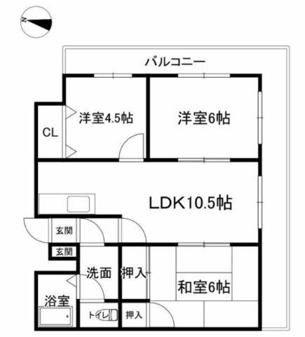シティーオデオン(3LDK/7階)の間取り写真