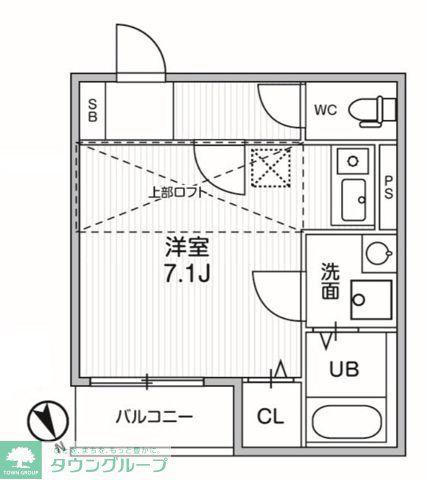 TS CUORE 調布(ワンルーム/3階)の間取り写真