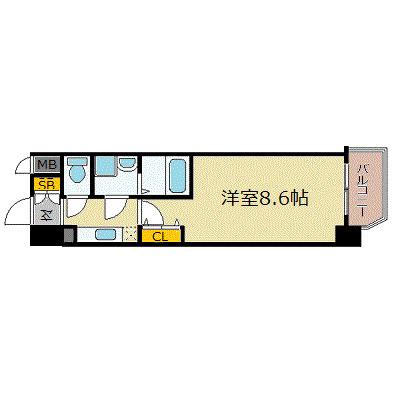エスリード福島第5(1K/2階)の間取り写真