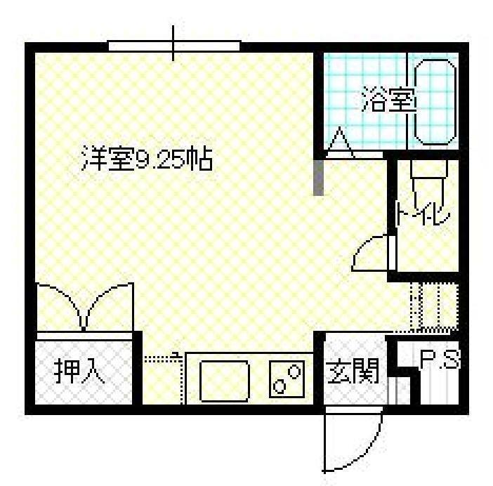ふじハイツ六日町(ワンルーム/2階)の間取り写真