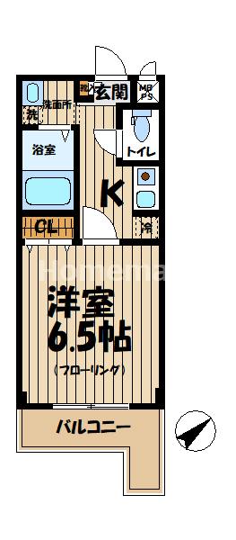北鎌倉プレジール(1K/3階)の間取り写真