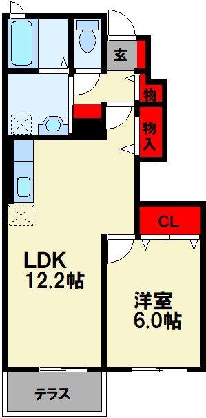 ヴィラ・サクラII(1LDK/1階)の間取り写真