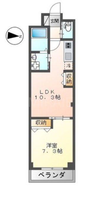 グレイスヴィラ湘南(1LDK/3階)の間取り写真