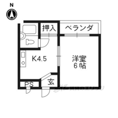 リバーサイド橋本(ワンルーム/2階)の間取り写真