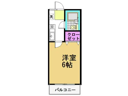 モリー90(1K/1階)の間取り写真