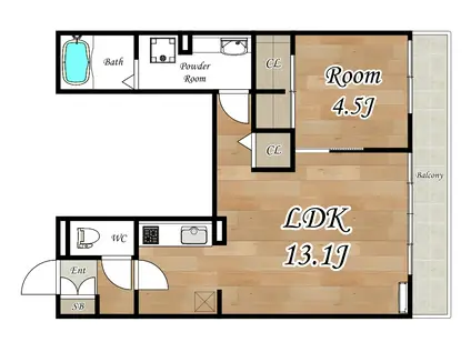 MAPRESS HATTORI(1LDK/1階)の間取り写真