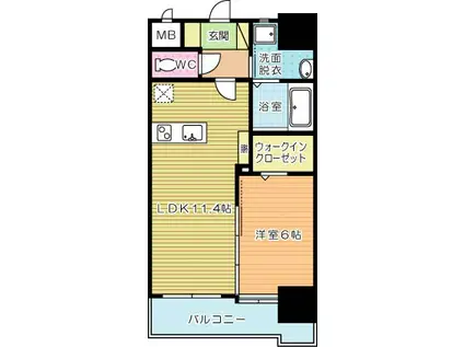 ガーデンコートSUNATSU(1LDK/9階)の間取り写真