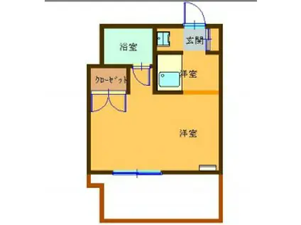高倉第3マンション(ワンルーム/3階)の間取り写真