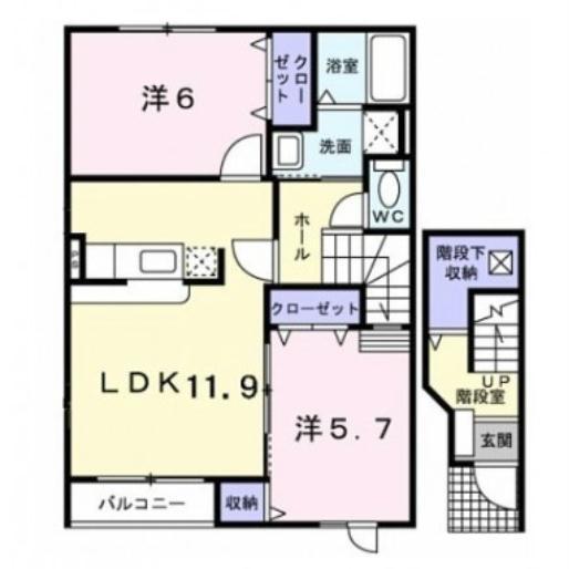 プランドール (2LDK/2階)の間取り写真