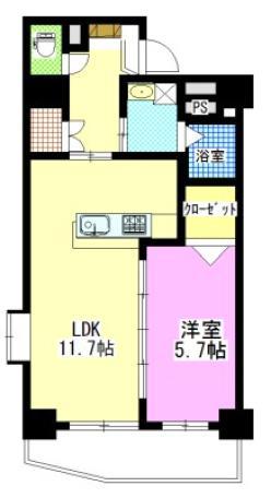 アリビオ高柳(1LDK/3階)の間取り写真